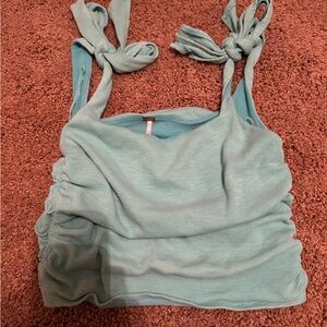 Free people  Teal Knotted Tank Top